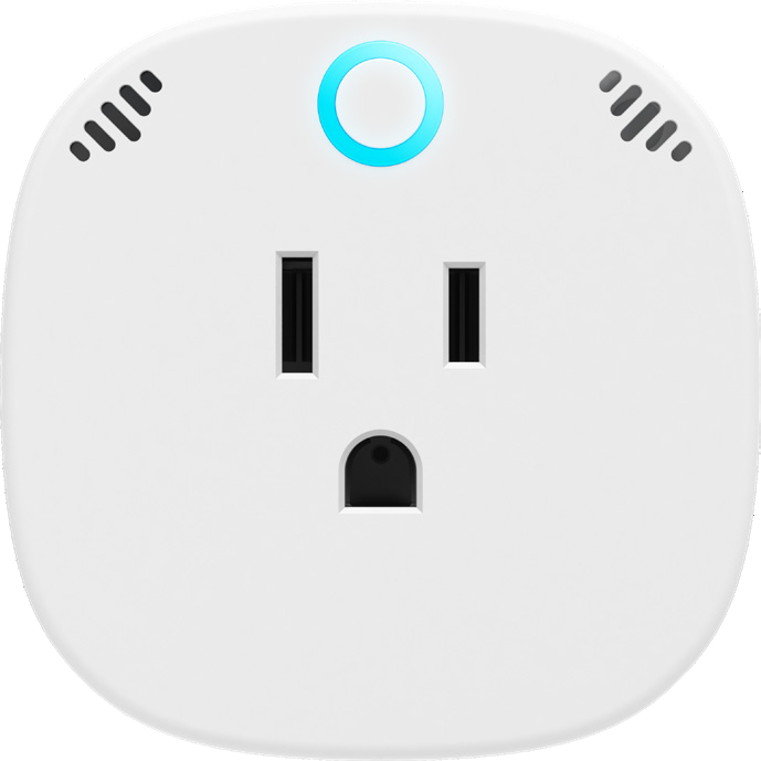 Junoby Voice Plug with its glowing blue LED ring